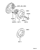 Rear axle hub & drum