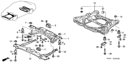 Rear beam/cross beam