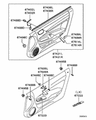 Front door trim & pull handle