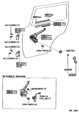 Rear Door Window Regulator & Hinge