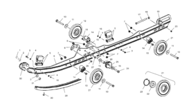 Rail mounting suspension