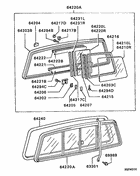 Rear window glass & moulding