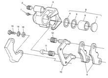 Middle axle brake