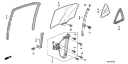 Rear door glass/regulator