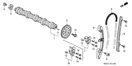 Camshaft/cam chain