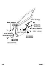 Front Door Window Regulator & Hinge