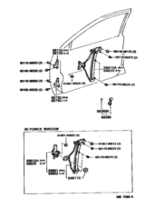 Front Door Window Regulator & Hinge