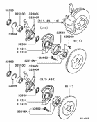 Front axle hub & drum