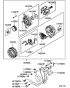 Alternator & vacuum pump