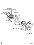 Rear axle hub & drum
