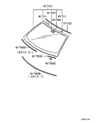 Windshield glass & moulding