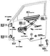 Front Door Window Regulator & Hinge