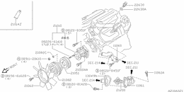 Water pump, cooling fan & thermostat