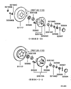 Front axle hub & drum