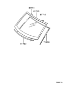 Windshield glass & moulding