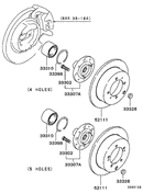 Rear axle hub & drum
