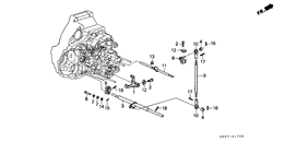 Reverse shift fork/ change rod
