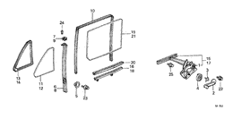 Rear door window/ regulator