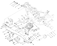 Engine and muffler mounting