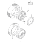 A road wheel and tire