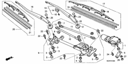 Front windshield wiper