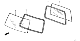 Front windshield/ rear windshield