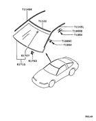 Windshield glass & moulding