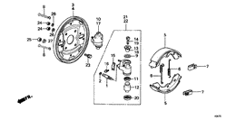 Front brake shoe/ wheel cylinder