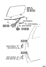 Rear Door Window Regulator & Hinge