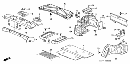 Rear tray/trunk garnish