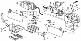 Mirror/sunvisor/ashtray