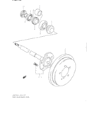 Rear axle and brake drum