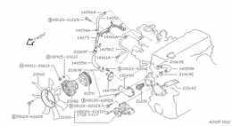Water pump, cooling fan & thermostat